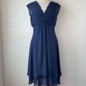 Hayley Matthews Navy Blue Midi Dress Size 10
